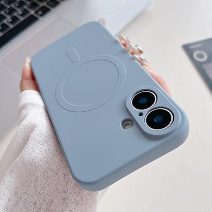 Solid Colour Liquid Silicone MagSafe Phone Case - For iPhone 17