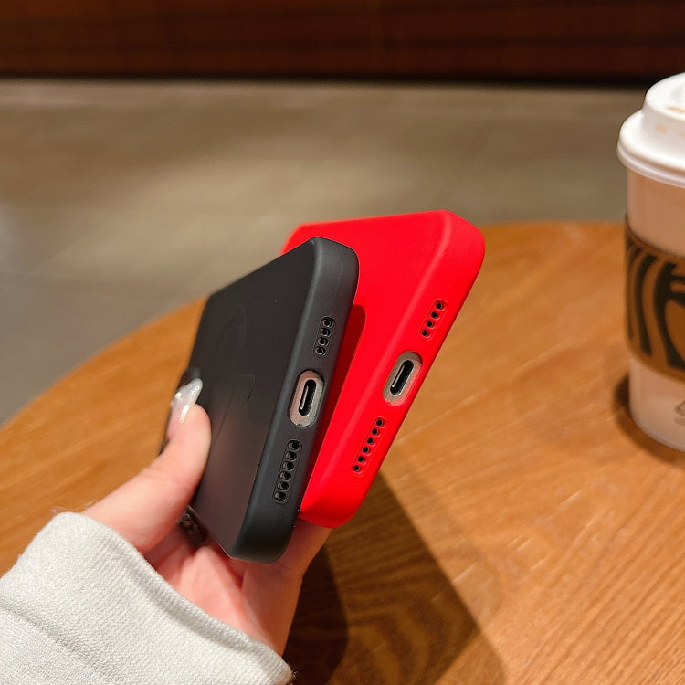 Solid Color Liquid Silicone MagSafe Magnetic Phone Case - For iPhone 11 Pro Max