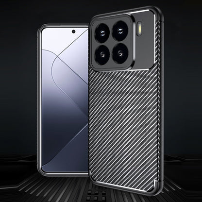 Carbon Fiber Texture Shockproof TPU Black Phone Case - For Xiaomi 15 at MosAccessories.co.uk