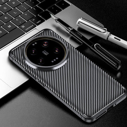 Carbon Fiber Texture Shockproof TPU Black Phone Case - For Xiaomi 15 Ultra at MosAccessories.co.uk