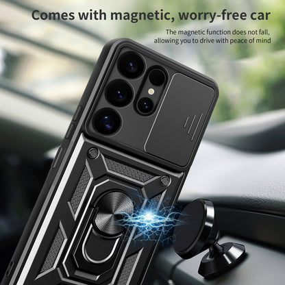 Sliding Camera Cover Design TPU + PC Phone Case - For Samsung Galaxy S25 Ultra