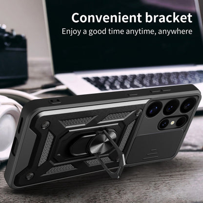 Sliding Camera Cover Design TPU + PC Phone Case - For Samsung Galaxy S25 Ultra