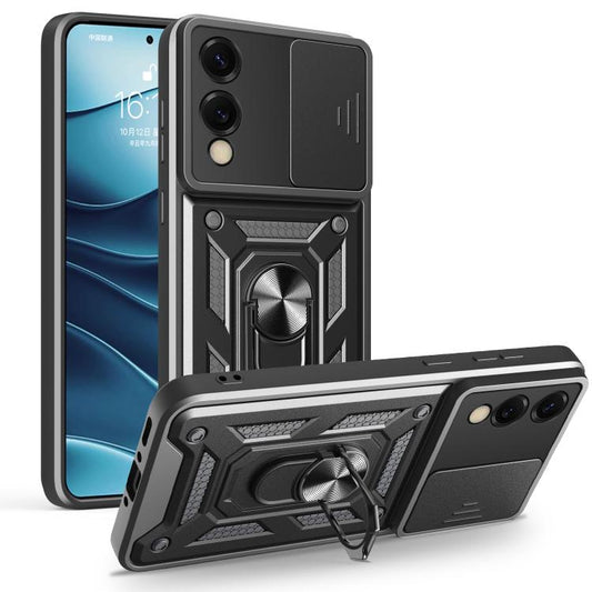 Sliding Camera Cover Design TPU + PC Phone Case - For Samsung Galaxy S25 Edge / S25 / S25+