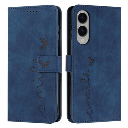 Skin Feel Heart Embossed PU Leather Phone Case with Long Lanyard - For Samsung Galaxy S25 Edge / S25 / S24 / S25+ / S24+ / S25 Ultra