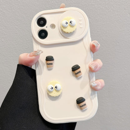 Briquettes Sliding CamShield 3D Coffee TPU Phone Case - For iPhone 16 / 15 Series
