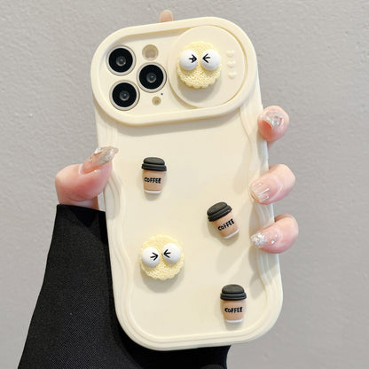 Briquettes Sliding CamShield 3D Coffee TPU Phone Case - For iPhone 16 / 15 Series
