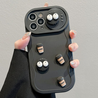 Briquettes Sliding CamShield 3D Coffee TPU Phone Case - For iPhone 16 / 15 Series
