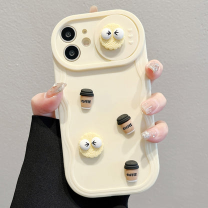 Briquettes Sliding CamShield 3D Coffee TPU Phone Case - For iPhone X Series / 11 / 11 Pro Max / 12 Pro / 12 Pro Max