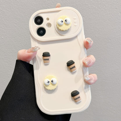 Briquettes Sliding CamShield 3D Coffee TPU Phone Case - For iPhone X Series / 11 / 11 Pro Max / 12 Pro / 12 Pro Max