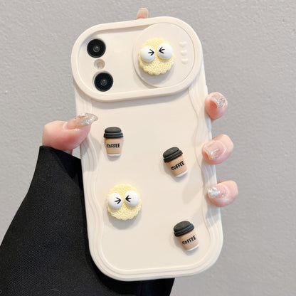 Briquettes Sliding CamShield 3D Coffee TPU Phone Case - For iPhone X Series / 11 / 11 Pro Max / 12 Pro / 12 Pro Max