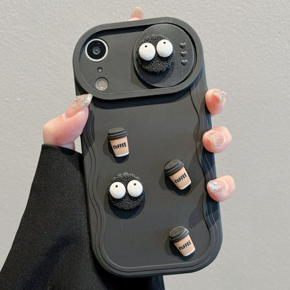 Briquettes Sliding CamShield 3D Coffee TPU Phone Case - For iPhone X Series / 11 / 11 Pro Max / 12 Pro / 12 Pro Max