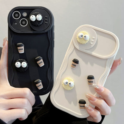 Briquettes Sliding CamShield 3D Coffee TPU Phone Case - For iPhone 16 / 15 Series