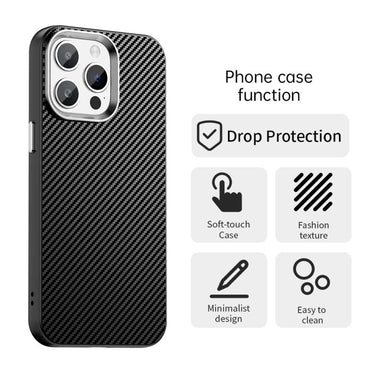 Carbon Fiber Series IMD Phone Case - For iPhone 16 / 15 Pro Max / 15 Pro / 15 Plus / 15 / 14 Plus