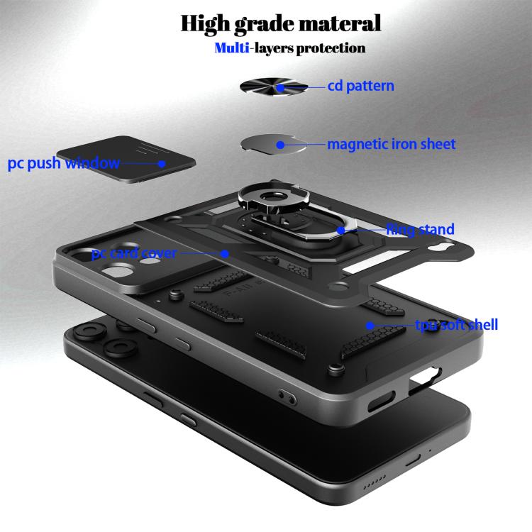Sliding Camera Cover Design TPU + PC Phone Case - For Nothing Phone (3a) / (3a) Pro / CMF Phone 1