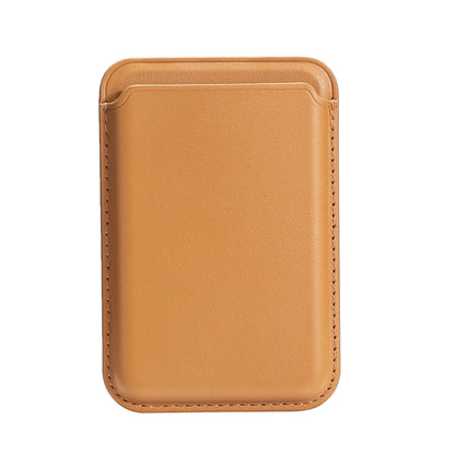 Single Card Slot MagSafe Magnetic PU Leather Card Holder