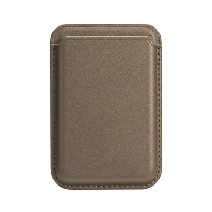 Single Card Slot MagSafe Magnetic PU Leather Card Holder