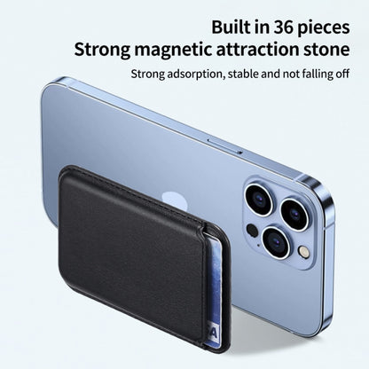 Single Card Slot MagSafe Magnetic PU Leather Card Holder