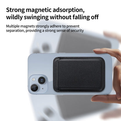 Single Card Slot MagSafe Magnetic PU Leather Card Holder