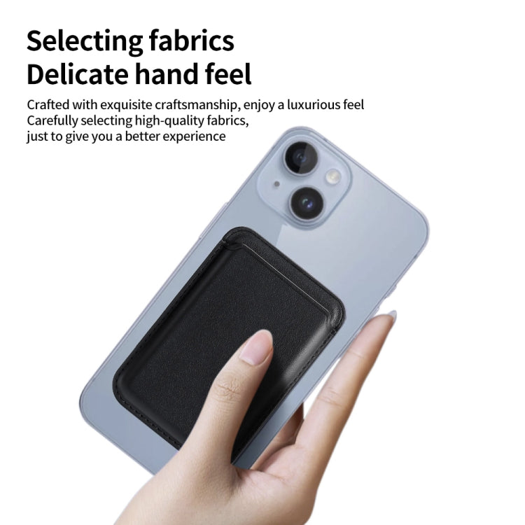 Single Card Slot MagSafe Magnetic PU Leather Card Holder