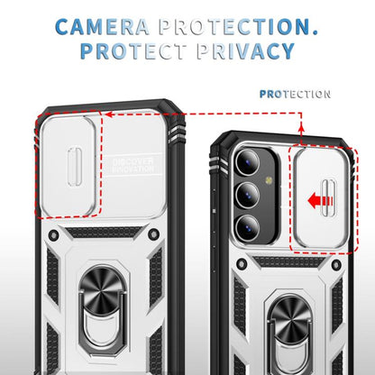 Sliding CamShield TPU Hybrid PC Phone Case with Holder - For Samsung Galaxy S25 Series