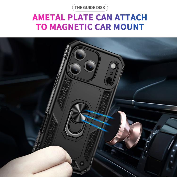Shockproof TPU Hybrid PC Phone Case with Holder - For iPhone 17 Pro Max / 17 Pro / 17