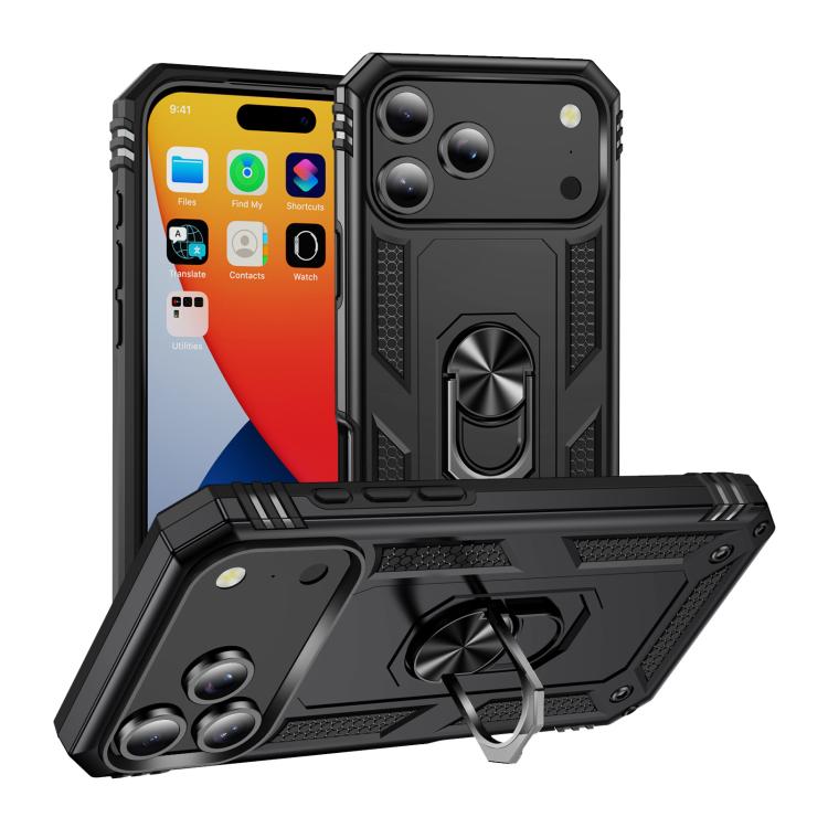 Shockproof TPU Hybrid PC Phone Case with Holder - For iPhone 17 Pro Max / 17 Pro / 17