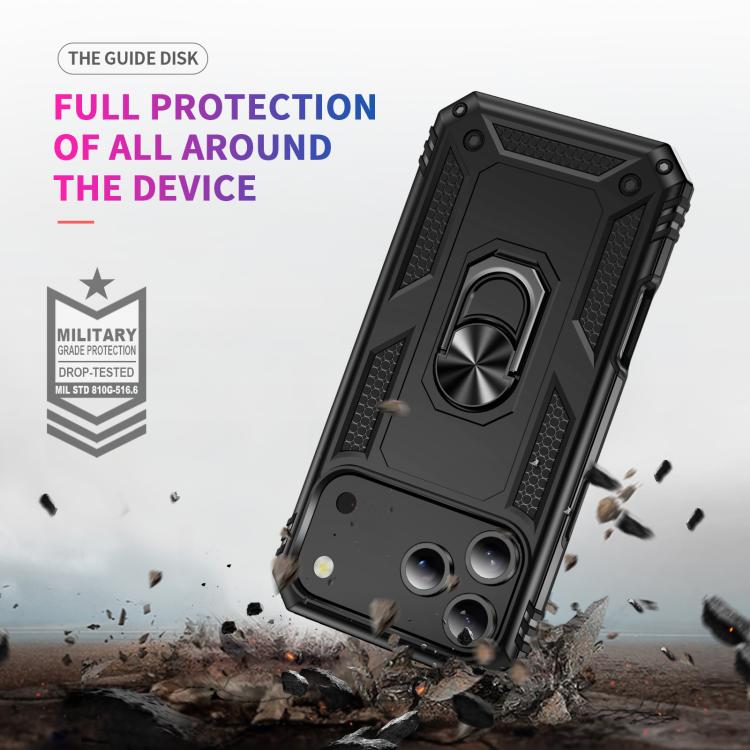 Shockproof TPU Hybrid PC Phone Case with Holder - For iPhone 17 Pro Max / 17 Pro / 17