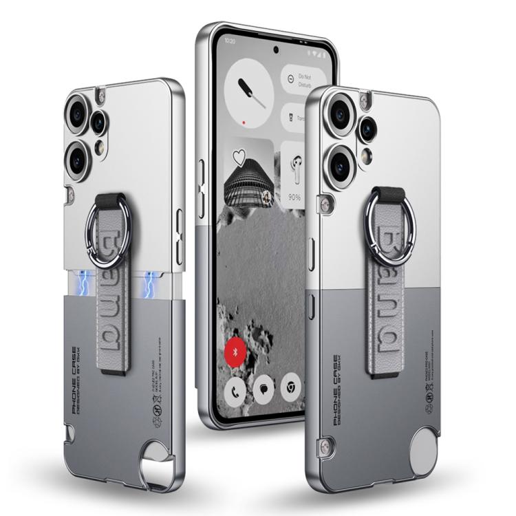 GKK Mortise-Tenon Connection Contrast Colour Phone Case with Ring Wrist Strap - For Nothing CMF Phone 2 Pro