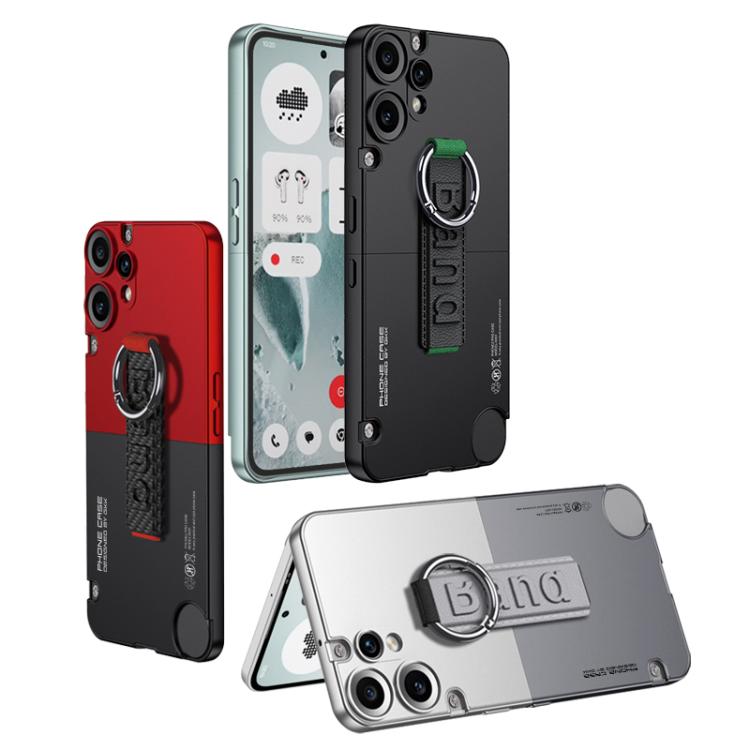 GKK Mortise-Tenon Connection Contrast Colour Phone Case with Ring Wrist Strap - For Nothing CMF Phone 2 Pro