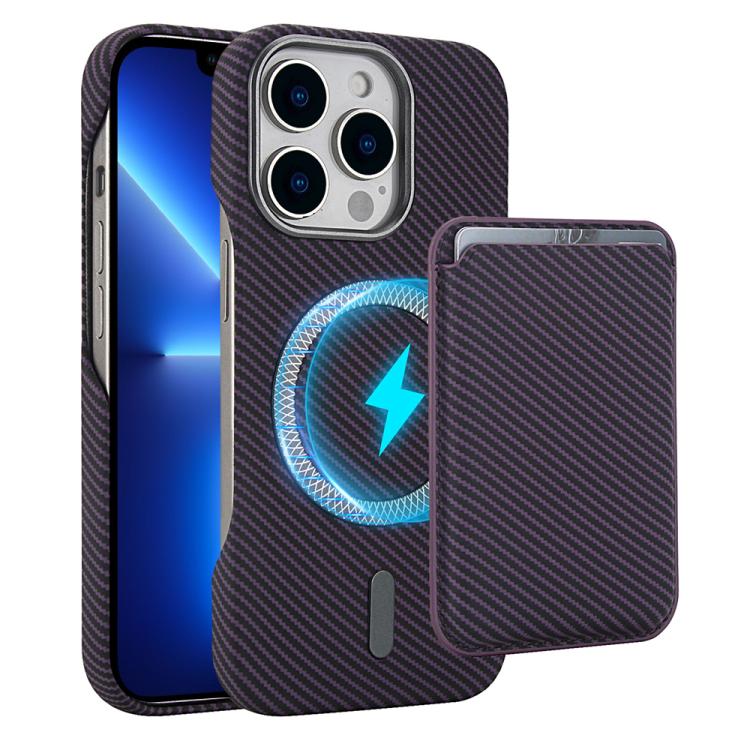 Carbon Fiber MagSafe Magnetic Card Holder Phone Case - For iPhone 12 / 13 / 13 Pro / 13 Pro Max