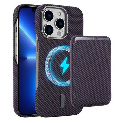 Carbon Fiber MagSafe Magnetic Card Holder Phone Case - For iPhone 12 / 13 / 13 Pro / 13 Pro Max