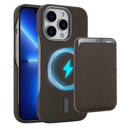 Carbon Fiber MagSafe Magnetic Card Holder Phone Case - For iPhone 12 / 13 / 13 Pro / 13 Pro Max