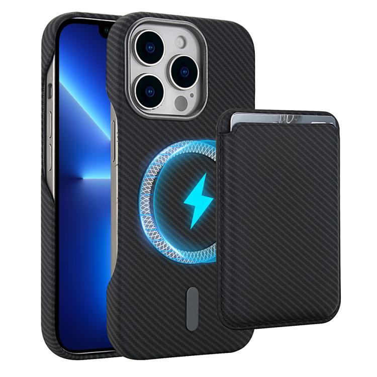 Carbon Fiber MagSafe Magnetic Card Holder Phone Case - For iPhone 12 / 13 / 13 Pro / 13 Pro Max