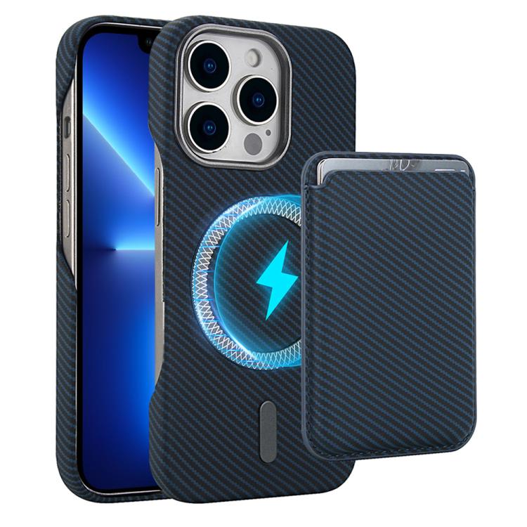 Carbon Fiber MagSafe Magnetic Card Holder Phone Case - For iPhone 12 / 13 / 13 Pro / 13 Pro Max