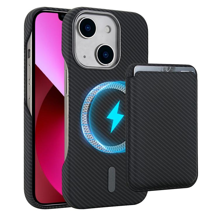Carbon Fiber MagSafe Magnetic Card Holder Phone Case - For iPhone 12 / 13 / 13 Pro / 13 Pro Max