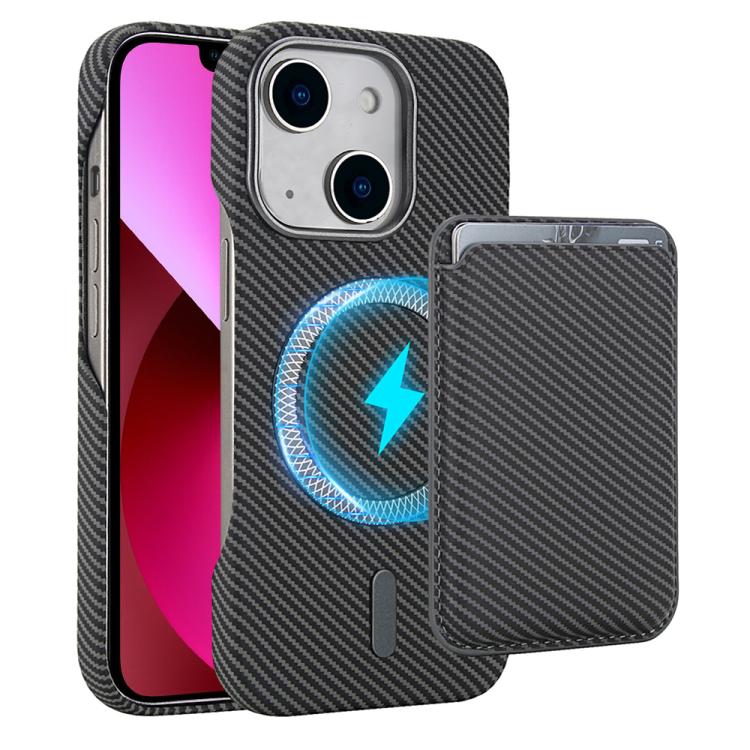 Carbon Fiber MagSafe Magnetic Card Holder Phone Case - For iPhone 12 / 13 / 13 Pro / 13 Pro Max