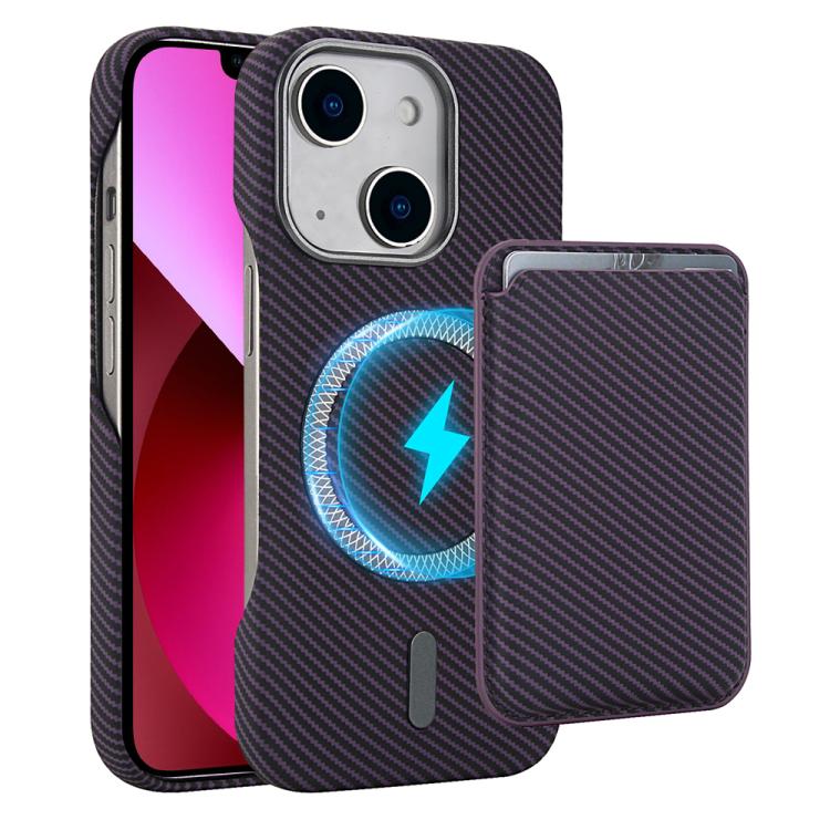 Carbon Fiber MagSafe Magnetic Card Holder Phone Case - For iPhone 12 / 13 / 13 Pro / 13 Pro Max