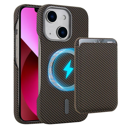 Carbon Fiber MagSafe Magnetic Card Holder Phone Case - For iPhone 12 / 13 / 13 Pro / 13 Pro Max