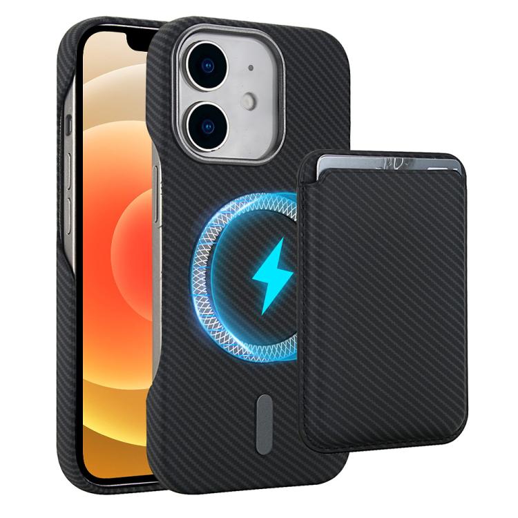 Carbon Fiber MagSafe Magnetic Card Holder Phone Case - For iPhone 12 / 13 / 13 Pro / 13 Pro Max