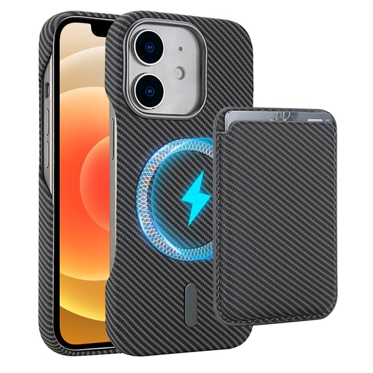 Carbon Fiber MagSafe Magnetic Card Holder Phone Case - For iPhone 12 / 13 / 13 Pro / 13 Pro Max