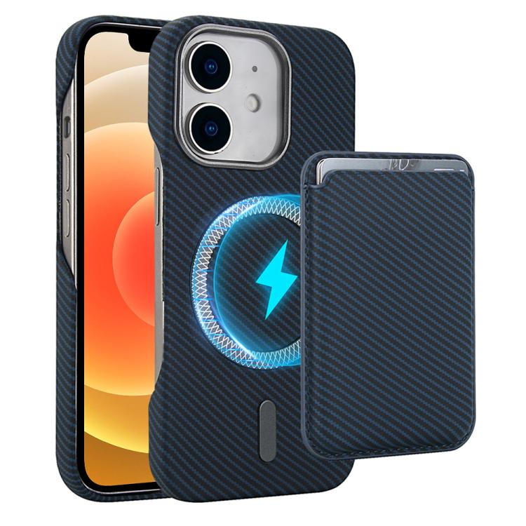 Carbon Fiber MagSafe Magnetic Card Holder Phone Case - For iPhone 12 / 13 / 13 Pro / 13 Pro Max