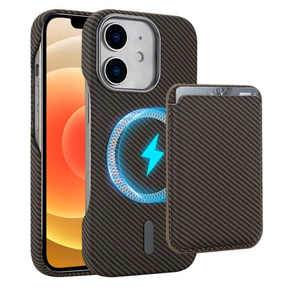Carbon Fiber MagSafe Magnetic Card Holder Phone Case - For iPhone 12 / 13 / 13 Pro / 13 Pro Max