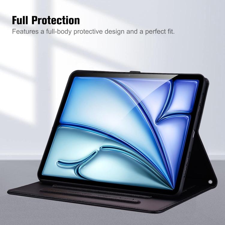 Cat Skin-feel Litchi PU Leather Smart Tablet Case - For iPad Air 11 / Pro 11 / Pro 13 / iPad (2025 / 2022)