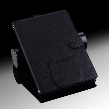 Cat Skin-feel Litchi PU Leather Smart Tablet Case - For iPad Air 11 / Pro 11 / Pro 13 / iPad (2025 / 2022)