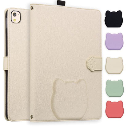 Cat Skin-feel Litchi PU Leather Smart Tablet Case - For iPad Air 13 / Mini (2024) / Mini 6 / iPad 10.2