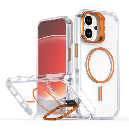 Bright Colour Clear MagSafe Lens Frame Holder Phone Case - For iPhone 16e / 16 Pro Max / 16 Pro / 16 Plus