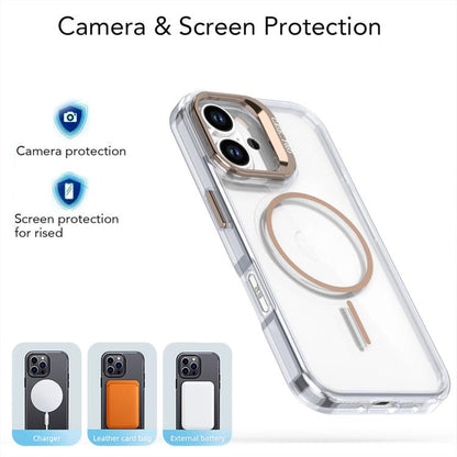 Bright Colour Clear MagSafe Lens Frame Holder Phone Case - For iPhone 16 / 15 Pro Max / 15 Pro / 15 Plus