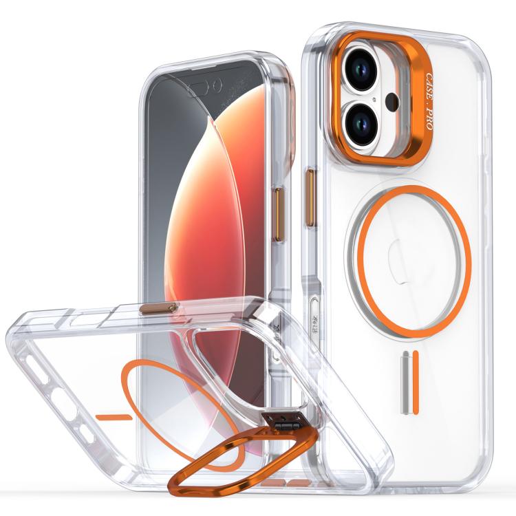 Bright Colour Clear MagSafe Lens Frame Holder Phone Case - For iPhone 16 / 15 Pro Max / 15 Pro / 15 Plus