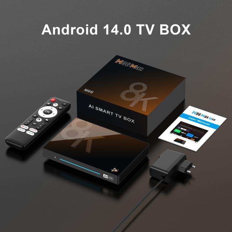 H96 Max M9s Android 14 Smart TV Box with Remote Control