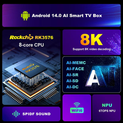 H96 Max M9s Android 14 Smart TV Box with Remote Control